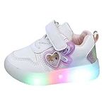 Toddler Boys Girls Light Up LED Sneakers Luminous Non-Slip Running Sport Shoes Fashion First Walking (Red, 9 Toddler)