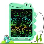 Fullware Kids Writing Board LCD Tablet 10 Inch Dinosaur Colorful Drawing Educational Toddler Toys Gifts for Boys Girls Age 2 3 4 5 6 7 8 (Raptor)