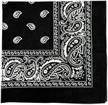 MDSTYLE Extra Large Bandana 27” x 27” 100% Cotton for Men & Women Paisley Handkerchief Headband Scarf Jumbo Bandanas, Black