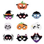 HONGP Halloween Masks,10pcs Halloween Felt Masks,Pumpkin,Ghost,Vampire,Witch,Bat,for Halloween Cosplay Masks, Halloween Party Favors for Kids Halloween Masks Dress-Up Party Supplies