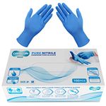 Comfy Life MEDI Pure Nitrile Gloves Premium Medical Grade EN455 EN374 Virus & Chemical Tested AQL 1.5 Powder Free Disposable Examination Gloves Latex Free PPE Food Safe Security (M (Pack of 100))