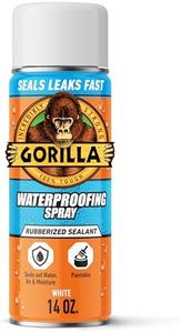 Gorilla Waterproofing Spray White, Flexible Rubberized Sealant Coating, Paintable UV Resistant, Seals Water Air Moisture, 16 oz (Pack of 1), for Roofs Gutters Skylights RVs Windows & More