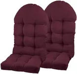 PNP HWJIAJU Adirondack Chair Cushion, Rocking Chair Cushion 44x19.4x4 inch, High Back Patio Cushions of Upper and Lower with Ties, Sunscreen and Fade-Resistant (Beaujolais, 2)