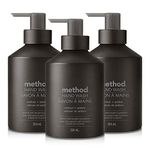 Method Liquid Hand Soap, Biodegradable Formula with Gel Soap Dispenser, Recyclable Aluminum, Vetiver + Amber Scent, 354 ml, 3 Pack