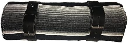 Serape roll up Blanket with Leather