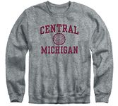 Ivysport Central Michigan University Chippewas Crewneck Sweatshirt, Heritage, Charcoal Grey, Medium