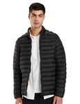 Amazon Brand - Symbol Men's Nylon Quilted Puffer Bomber (AW23-SY-JK-20_Black_3XL)