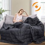 MAPLE DOWN Weighted Blanket 25 lbs | for Adult & Kids | King Size | 100% Cotton Material with Glass Beads | Bedroom & Living Room | 230lbs-280lbs(Dark Gray 80”x87”)