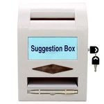 Suggestion Box,Donation Box,Mail Box,Comment Box Locking and Pen for Wall or Countertop,6 replaceable tags，