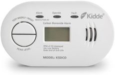 Kidde 5DCO Digital Carbon Monoxide Alarm and Detector with AA Batteries - 10 Year Sensor Life Digital Display CO Alarm - 7 Year Warranty