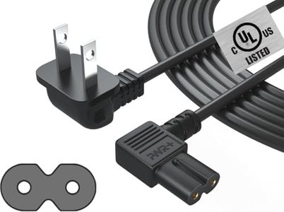Extra Long 12Ft AC Wall Tv-Power-Cord for Samsung LG TCL Sony Apple Tv Insignia Sharp Toshiba JVC Hisense 4k 8k UHD Crystal Tizen Smart Roku Google Quantum HDR LED QLED UL Listed