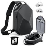 ANNAPRO Carrying Case for Meta Quest 3/Quest 3S/Quest 2/Vision Pro, Hard Travel Case Compatible with Kiwi Design/BOBOVR Elite Battery Strap and Controllers Accessories, Crossbody Shoulder Backpack