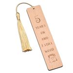 Wooden Bookmark 5 Year Anniversary Wood Gift for Him Her, 5th Anniversary Wooden Gifts for Wife Husband, 5 Year Marriage Gifts Anniversary for Couple, Fifth Anniversary Valentines Gifts for Women Men