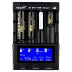 18650 Battery Charger, Universal 4 Bay Smart Charger with LCD Display for Recharging 18650 21700 26650 14500 16340 and AA AAA Rechargeable Ni-MH Batteries (Version 3.0)