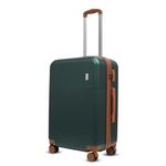 Mode Maestro | Hard-Sided Polycarbonate Trolley Suitcase | 360° 8-Wheel Easy Drag| Brown Color Accessories| Light-Weight | TSA Lock |3-Yr Warranty | Check-in Luggage Bag 24in (65cm (M), Olive Green)