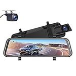 10" Rear View Mirror Camera, Mirror Dash Cam Front and Rear 1080P for Car with IPS Touch Screen, Waterproof Backup WDR Camera, WDR Night Vision, G-Sensor, Parking Assist for Car Truck