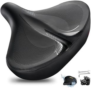 DAWAY W60 Extra Wide Bike Seat - Ultra Comfortable Memory Foam Saddle for Outdoor Indoor Rides, Ergonomic, with Shock Absorbers, Universal Fit for Peloton, Mountain, Road, Exercise, Electric Bicycles