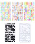 0.5 Inch Small Vinyl Letter Number Stickers, 1350 Pieces Multi Colour Mini Alphabet Number Stickers for Sign, Decor, Scrap Booking, Crafts and Decoration - 15 Sheets