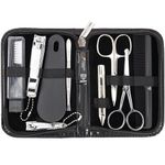 3 Swords Germany - brand quality 10 piece manicure pedicure grooming kit set for professional finger & toe nail care scissors clipper fashion leather case in gift box, Made by 3 Swords (4511)