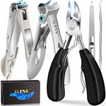 Toenail Clippers for Seniors Thick Nails - Wide Jaw Opening Extra Large Toe Nail Clippers with Catcher, Professional Sharp Curved Blade Heavy Duty Clipper Pro Nail Cutter for Seniors Long Handle