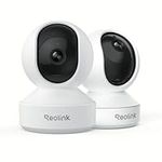 Reolink 2.4GHz 5GHz Dual-band WiFi 4MP WiFi CCTV Camera IP, Pan Tilt Smart WiFi Security Camera Indoor with 2-Way Audio Motion Alerts for Baby, Pet, Nanny Monitoring, E1 Pro (Pack of 2)