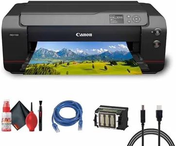 Canon imagePROGRAF PRO-1100 Professional 17" Wireless Inkjet Photo Printer (6856C002) + Cleaning Kit + Printer Cable + Ethernet Cable
