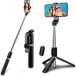 Selfie Stick Tripod with Remote Phone Recording Stand, Travel Tripod for iPhone Cell Phones, Cellphone Filming Tripod Travel Necessories Gift for Men Women, Tripode para Celulares Tripie para Celular