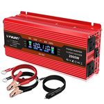 IpowerBingo 1000W/2000W Power Inverter Dual AC Outlets and Dual USB Charging Ports DC 12V to 110V AC Car Converter with Digital Display