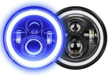 UNI-SHINE 7 inch led headlight, Round H6024 led Headlight Blue Halo headlight Running Amber Turn Signal Seal Beam 7" round headlights Compatible with Jeep Wrangler JK TJ CJ Compatible with Miata&Chevy