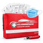 First Aid Kit, DIN 13164, Contains Premium Medical Supplies for Car Travel, Home, Office, Vehicle, Camping, Workplace & Outdoor