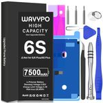 7500mAh Battery for iPhone 6S,Upgraded Wavypo High Capacity New Version 0 Cycle Battery Replacement for iPhone 6S A1633 A1688 A1700 with Full Replacement Tool Kit