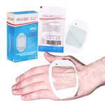 Transparent Film Dressing, 2.3" x 2.75" Pack of 100 Waterproof Wound Bandage Adhesive Patches, Post Surgical Shower or IV Shield, Tattoo Aftercare Bandage by Healqu