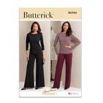 Butterick Misses' Close-Fitting Pullover Knit Tops and Pants Sewing Pattern Kit, Design Code B6966, Sizes 6-8-10-12-14