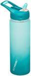 EcoVessel WAVE Tritan Plastic Sports Water Bottle with Flip Straw, Leak Proof Lid, and Carry Handle 24 oz (Forest Horizon)