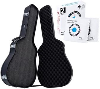 Discreet Guitar Rifle Case with 50g Rechargeable Desiccant 2-Pack – Hard Shell Concealment Gun Case with Customizable Pick-and-Pluck Foam, Lockable Latches & Reusable Silica Gel Moisture Absorbers