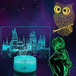 3D Night Light, Castle Lamp (3 Patterns), 7 Color Change Decor Lamp with Remote, Dim, Timer, Magic Gifts for Boy Kids Girls Christmas Birthday