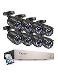 ZOSI 8CH CCTV Camera System, 5MP Lite DVR and 8x 1080p Security Outdoor Cameras, Email Alert, Smart Playback, 100ft Night Vision, 1TB Hard Drive