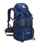 Bseash 50L Lightweight Water Resistant Hiking Backpack,Outdoor Sport Daypack Travel Bag for Climbing Camping Touring (Navy Blue - With Shoe Compartment)