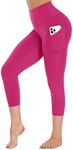 GAYHAY Capri Leggings with Pockets for Women - 19" Yoga Pants High Waist Tummy Control Compression for Workout