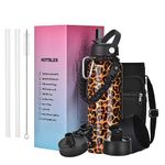 HOTBLER 40oz Water Bottle with Paracord Handle & Carrier Bag &Silicone Boot, Double Wall Vacuum Stainless Steel Insulated Jug with Sleeve,Straw Spout Flip Lids, Large Sports Flask Keep Cold & Hot