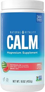 Natural Vitality Calm, Magnesium Citrate Supplement, Drink Mix Powder Supports a Healthy Response to Stress, Gluten Free, Vegan, & Non-GMO, Watermelon, 16 Oz