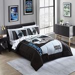 Cathay Sports Official NFL Licensed Carolina Panthers "Status" 5-piece Bed in A Bag Comforter & Sheet Set – Queen, (FCM50001CAR-Q)