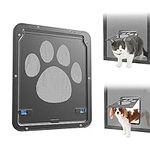 NAMSAN Cat Door for Sliding Door Window, Inside Opening 8 x 10 inches, Pet Door for Screen Door, Small Doggie Door Screen Porch Cat Door Automatic Closing