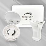 MYBLUSH Magnetic eyelashes Natural Look Reusable Cat Eye Magnetic Lashes with Applicator Magnetic Eyelashes Kit without Eyeliner Wispy Clear Band False Eyelashes No Glue Needed