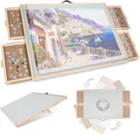 ALL4JIG 2-in-1 Tilting & Rotating Puzzle Board for Adults Gifts, Wooden Jigsaw Puzzle Table with 4 Drawers, Portable Puzzle Table with Lazy Susan and Cover, 29.6" x 41.3" for 2000 Pieces