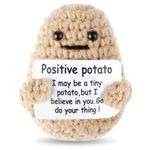 Grevosea Mini Funny Positive Potato, 3 Inch Positive Potato Crochet Cute Wool Funny Knitted Positive Potato Doll Cheer up Gifts for New Year Gift Birthday Gifts Friends Party Decoration Encouragement