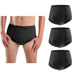 Men's Incontinence Underwear 3-Packs Bladder Control Briefs Washable Urinary Underwear for Men Cotton Incontinence Briefs with Front Absorption Area Incontinence Boxer Briefs