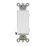 Leviton 5622-2W 20-Amp 120/277 Volt Decora Plus Rocker Double-Pole AC Quiet Switch (White)