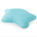 Non Slip Bath Pillow, Luxury Spa Bathtub Head & Neck Rest Support, Permeable Quick Drying Air Mesh Tub Pillow with 4 Large Suction Cups, Fits Any Tubs, Soft and Relaxing (Lake Blue)