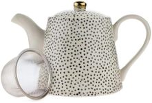 Upper Street Ceramic 4 Cup Teapot 1L with Removable Stainless Steel Infuser for Loose Tea & Coffee Heat Resistant & Dishwasher Safe, Perfect Tea Gift Set